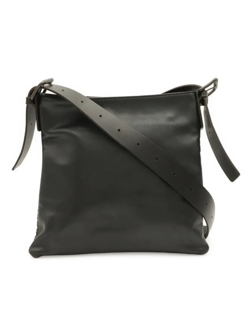 Bottega Veneta Intrecciato Shoulder Bag Crossbody Leather Black